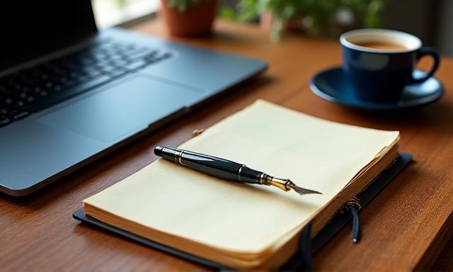 Un escritorio de autor moderno con elementos clásicos